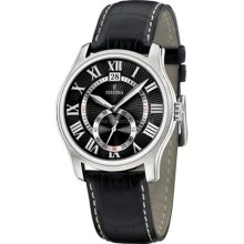 Festina Men's Retro F16352/3 Black Leather Quartz Watch with Silv ...