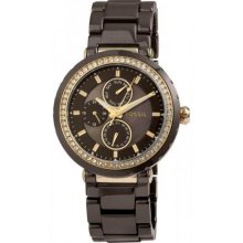 Fossil Allie Chronograph Chocolate Ceramic Ladies Watch CE1046