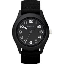 Fossil Black Nylon Vintage Mens Watch JR1294