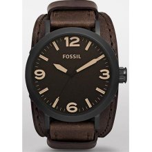 Fossil Clyde Leather Cuff Mens Watch JR1365