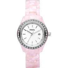 Fossil ES2688 Pink Plastic Analog Quartz Women's Watch