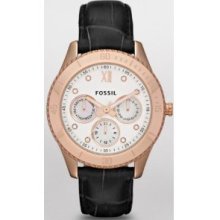 Fossil Stella Es3102 Leather Band Mop Dial Time Piece In Stock