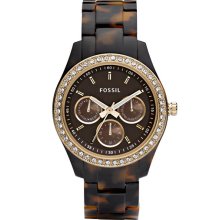 Fossil 'Stella' Multifunction Resin Watch, 37mm Tortoise