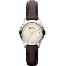 Fossil Women's Archival ES3168 Brown Calf Skin Quartz Watch with ...