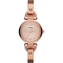Fossil Womens Georgia Mini Analog Stainless Watch - Rose Gold Bracelet - Rose Gold Dial - ES3268