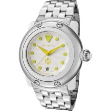 Glamrock Women's Miami Beach Silver Guilloche Dial Stainless Steel