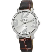 Golden Classic Women's Banded Luxury Watch in Brown