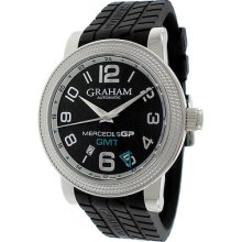 Graham Mercedes Gp Black Dial Automatic Black Rubber Mens Watch