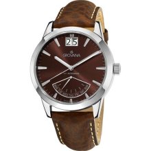 Grovana Mens Day Retrograde Brown Dial Watch