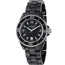 Grovana Watches Men's Black Dial Black Ceramic Bracelet Black Ceramic