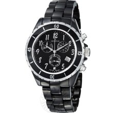 Grovana Watches Men's Chronograph Black Dial Black Ceramic Black Ceram