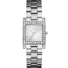 GUESS Silver-Tone Crystal Watch