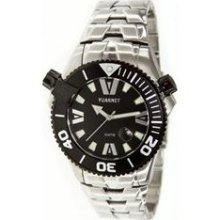 H2O Gent Men's Watch with Silver Band and Black Dial ...