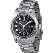 Hamilton H70455133 Watch Field Mens Black Dial Stainless Steel Swiss Automatic