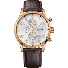 Hugo Boss Leather Chronograph Men's Watch 1512519