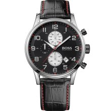 Hugo Boss Leather Chronograph Men's Watch 1512631