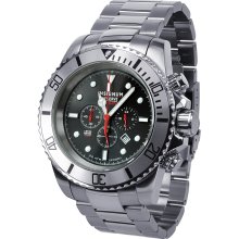 Insignum Tornado Black Dial - Silver Bezel Divers Chronograph Watch