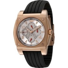 Invicta Men's 41698-005 18k Rose Gold-Plated Black Rubber Day Date Wat