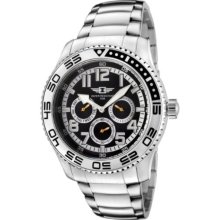 Invicta Men's Black Dial Multi Function 45mm 3 EYE Stainless Steel Wat