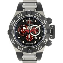 Invicta Men's Black Stripe Subaqua 500m Chronograph Diver Red Accents 6569