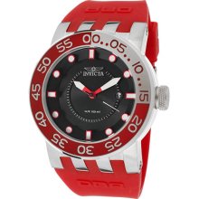 Invicta Men's DNA Stainless Steel Case Red Rubber Bracelet Black Tone Dial 12421