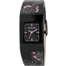 Kahuna Women's Quartz Watch With Black Dial Analogue Display And Black Pu Strap Kls-0260L