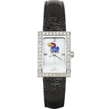 Kansas Women's Black Leather Strap Allure Watch