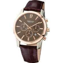 Kenneth Cole New York Men's Brown Croc-Embossed Leather Strap Chronogr