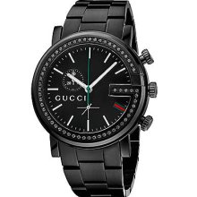 Ladies' Black Chronograph Watch with Crystals