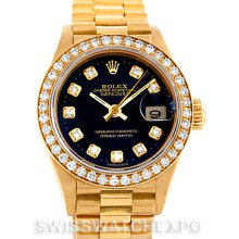 Ladies Full Pave 1.2ct Double Row Beadset Bezel Rolex Super President