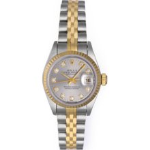 Ladies Rolex 2-tone Datejust Watch Diamond Dial 69173