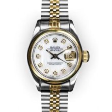 Ladies Two Tone Mother of Pearl Dial Smooth Bezel Rolex Datejust (871)