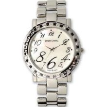 Ladiesip-Plated Cz Bezel Mother Of Pearl Dial Watch