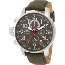 Men's 1874 Force Chronograph Green Dial Green Cloth Strap