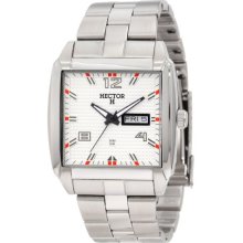 Men's 667057 White Square Dial Day-Date Bracelet