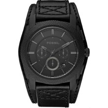 Men's black fossil machine chronograph cuff watch fs4617