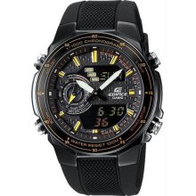 Men's Black Stainless Steel Edifice Black Label EFA Chronograph Analog Digital S