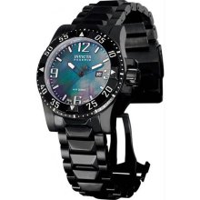 Men's Black Stainless Steel Reserve Diver Swiss Quartz Mother Of Pearl