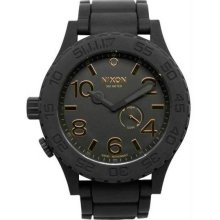 Men's Black Stainless Steel Case Black Dial Black Rubber Strap 300M