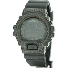 Men's Casio G-Shock Digital Black CZ Diamond Watch 5.0ctw