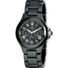 Mens Charles Hubert Black Ceramic Multifunction Watch Xwa3251