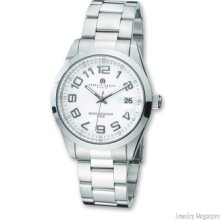 Men's Charles Hubert Stainless Steel White Dial Watch