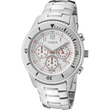 Men's Chronograph White Textured Dial Stainless