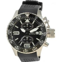 Men's Corduba Chronograph Stainless Steel Case Rubber Strap Black Dial