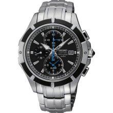 Men's Coutura Stainless Steel Case and Bracelet Alarm Chronograph Blac