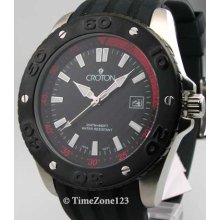 Mens Croton Rubber Aquamatic Date Watch CR307952BSRD