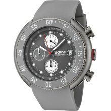 Men's Driver Chronograph Grey Dial Gunmetal IP Case Grey Silicone