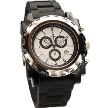 Men's Duratron Chronomaster White Dial Black Silicone ...