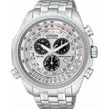 Men's Eco-Drive Perpetual Calendar Alarm Chronograph White