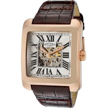 Men's Editions Automatic Partially See Thru Silver Dial Rose Gold ...